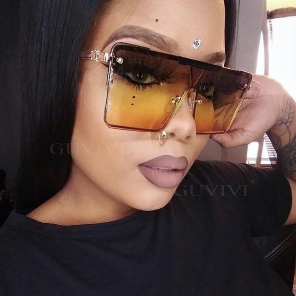 Oversized Square Sunglasses Women Sexy Retro Vintage Sun Glasses Luxury Brand Designer Eyeglasses Eyewear Female Oculos
