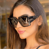 Classic Oversized Square Sunglasses  Leopard Sun Glasses Female Gradient Vintage