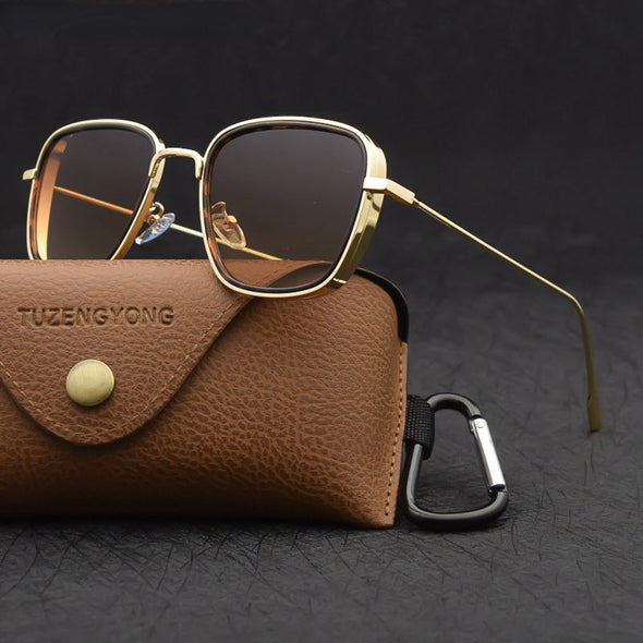 Steampunk Sunglasses Fashion Men Women Brand Designer Vintage Square Metal Frame Sun Glasses UV400 Eyewe