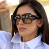 Classic Oversized Square Sunglasses  Leopard Sun Glasses Female Gradient Vintage