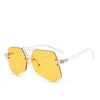 Fashion Oversize Sunglasses Women Mirror Coating Vintage Goggle Famous Women Sunglasses