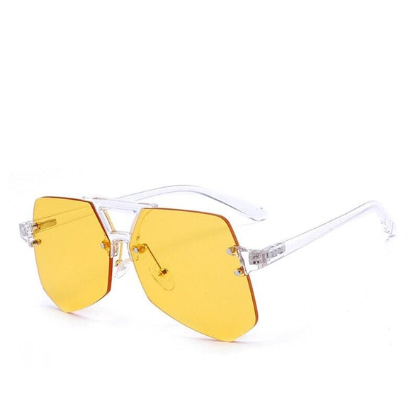 Fashion Oversize Sunglasses Women Mirror Coating Vintage Goggle Famous Women Sunglasses