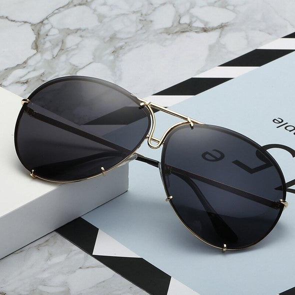 New Fashion Pilot Sunglasses Women Oversized Luxury Sun Glasses For Female Cool Mirror Vintage Lady Gradient Shades UV400
