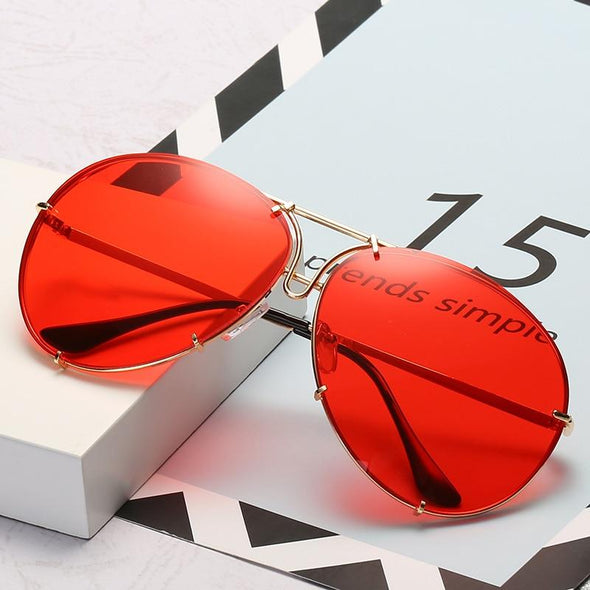 New Fashion Pilot Sunglasses Women Oversized Luxury Sun Glasses For Female Cool Mirror Vintage Lady Gradient Shades UV400