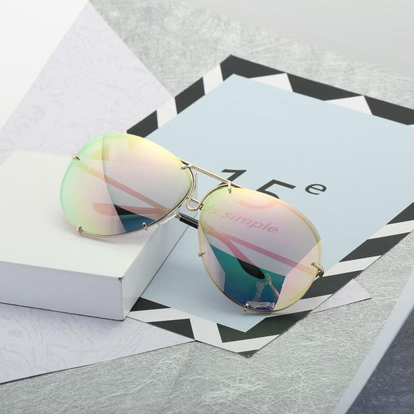 New Fashion Pilot Sunglasses Women Oversized Luxury Sun Glasses For Female Cool Mirror Vintage Lady Gradient Shades UV400