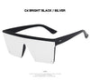 Square Women  Luxury Vintage Design Big Frame Mirror Sunglasses