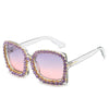 Vintage Oversized Square Colorful Diamond Sunglasses Women Luxury Crystal Fashion Sun Glasses For Female Rhinestone UV400