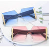 new jointed rimless sunglasses women men oversized personalized glasses