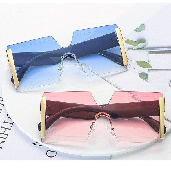 new jointed rimless sunglasses women men oversized personalized glasses