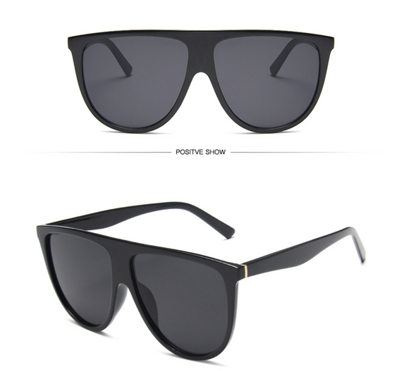 Vintage Retro Flat Top Oversized Sunglasse