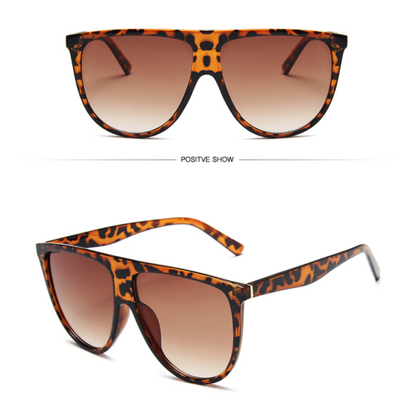 Vintage Retro Flat Top Oversized Sunglasse