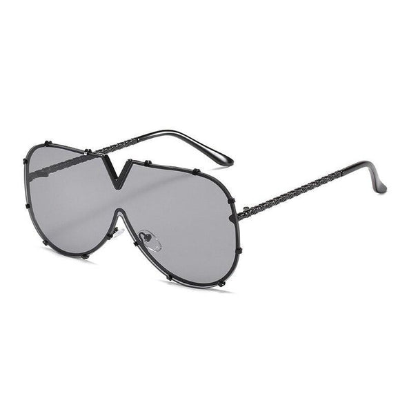 New Fashion One Piece Shield For Women Vintage Oversized Paw Sun Glasses