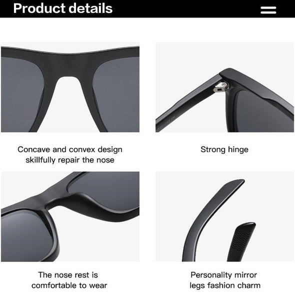 Classic Men's Square Sunglasses Fashion Brand Designer Rivet Retro Women Sun Glasses UV400  Beckham Style Driver Eyewear