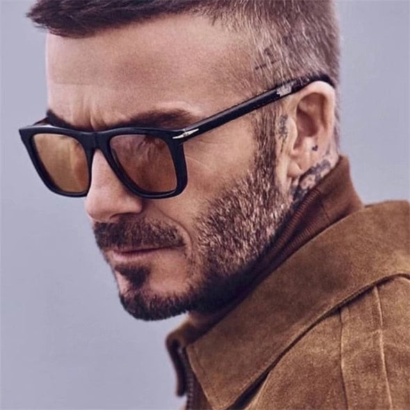 Classic Men's Square Sunglasses Fashion Brand Designer Rivet Retro Women Sun Glasses UV400  Beckham Style Driver Eyewear
