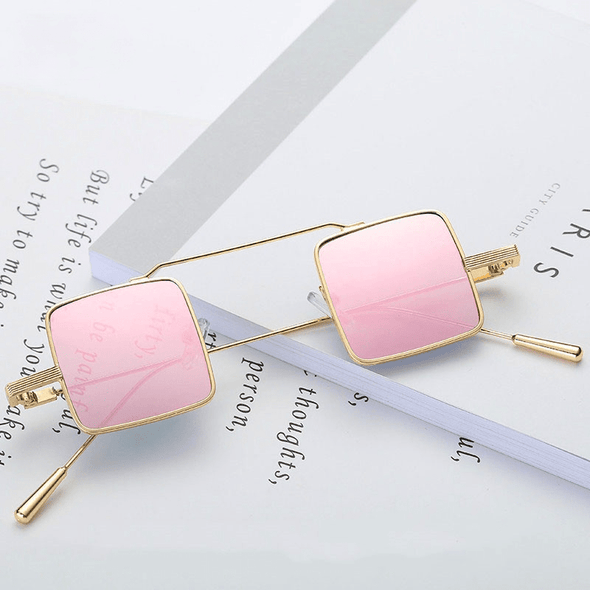 Women Vintage Multicolor Square Steampunk Sunglasses UV400