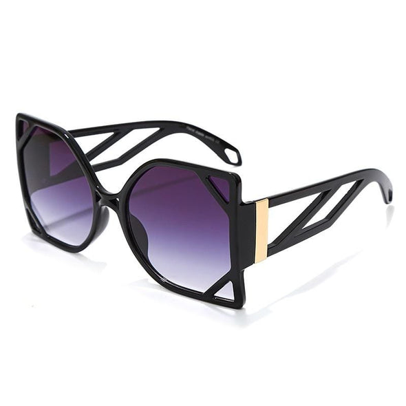Oversized Square Luxury Sunglasses Hollow Men Women Fashion Shades Vintage Glasses