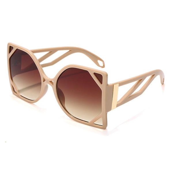 Oversized Square Luxury Sunglasses Hollow Men Women Fashion Shades Vintage Glasses