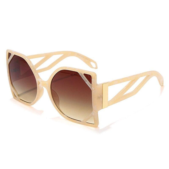 Oversized Square Luxury Sunglasses Hollow Men Women Fashion Shades Vintage Glasses