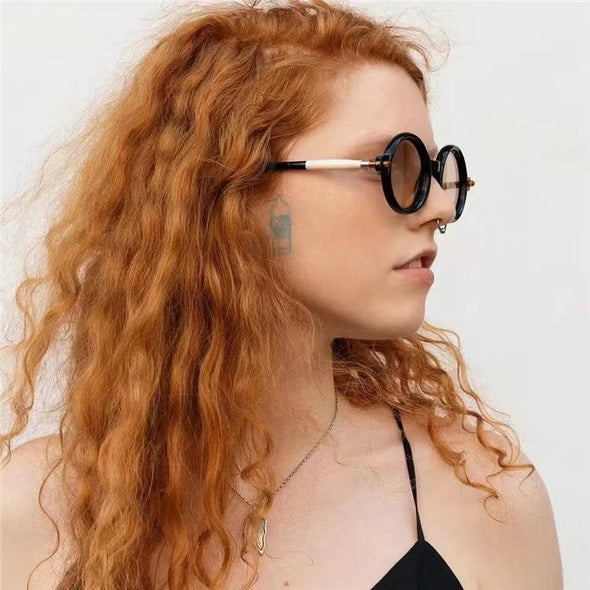 Fashion Retro Oversized Round Sunglasses For Women Men Brand Quality Seven Frame Vintage Designer Sun Glasses Trending Shade
