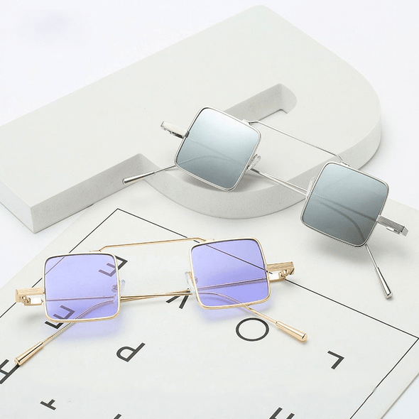 Women Vintage Multicolor Square Steampunk Sunglasses UV400