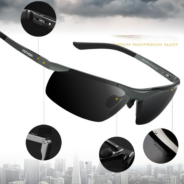Alumunum Men's Polarized UV400 Mirror Sunglasses Rimless Rectangle Mens Sun Glasses Eyewear For Men  ALI061003
