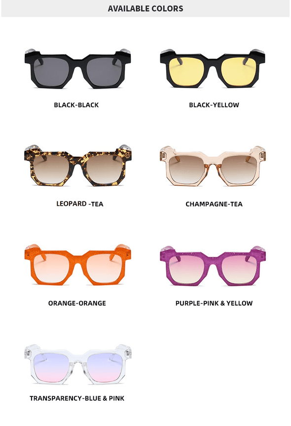 Square Sunglasses Women Men Fashion New Vintage Shades Glasses UV400
