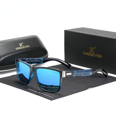 Brand Square Retro Gradient Polarized Sunglasses Women Men Carbon Fiber Pattern Design Outdoor Sports Eyewear