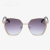 Women Oversized Square Sun Glasses Fashion Imitation Rhinestones Gradient Sunglass