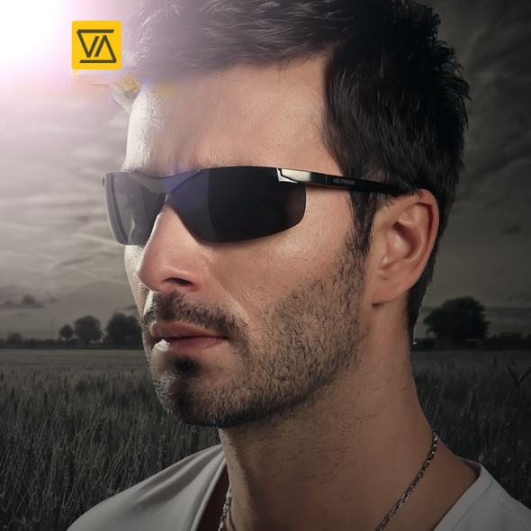Alumunum Men's Polarized UV400 Mirror Sunglasses Rimless Rectangle Mens Sun Glasses Eyewear For Men  ALI061003
