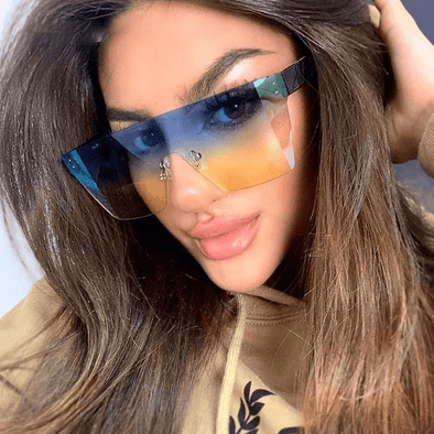 ladies square sunglasses ladies frame shadow retro brand designer women's Gradient oversized sunglasses