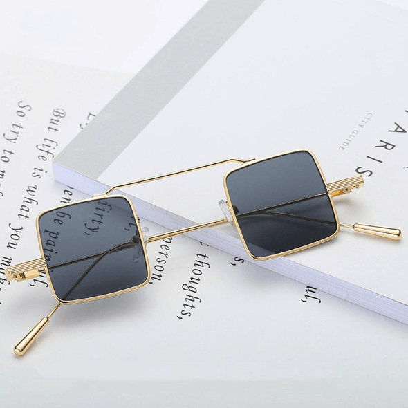 Women Vintage Multicolor Square Steampunk Sunglasses UV400