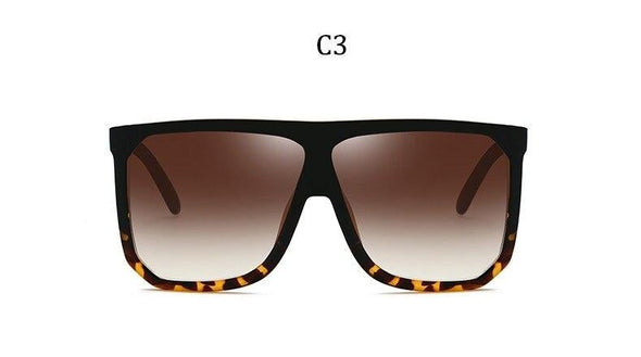 Big Frame Square Sunglasses Women fashion Flat Top Oversize Luxury Brand Gradient sun glasses for women
