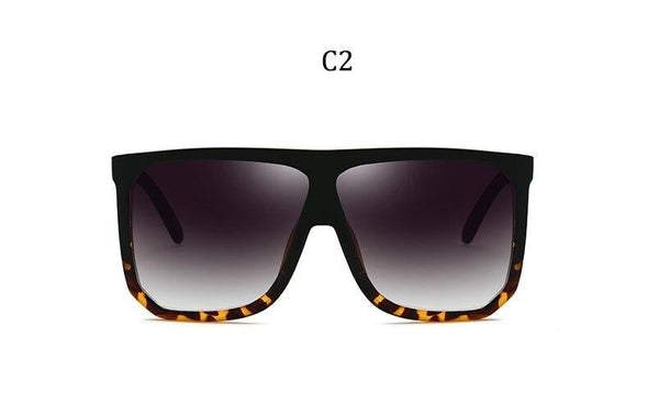 Big Frame Square Sunglasses Women fashion Flat Top Oversize Luxury Brand Gradient sun glasses for women