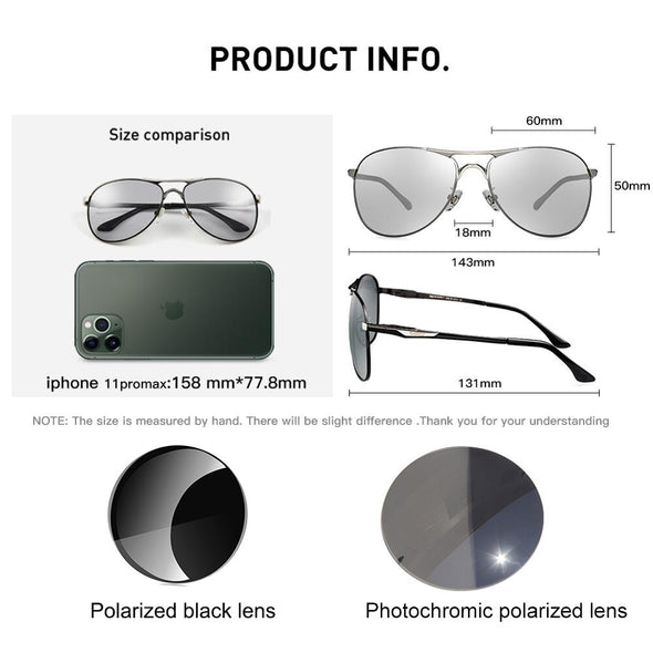 Driving Photochromic High Quality Sunglasses Polarized Classic Brand Sun Glasses for Men oculos de sol masculino CP8722