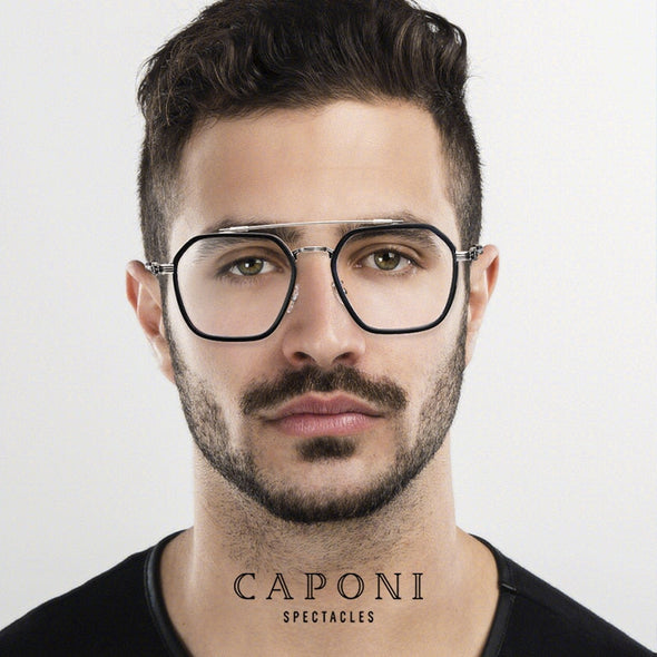 Eyeglasses For Men Anti Blue Ray Discoloration Optical Glasses Clear Vision High Quality Alloy Full Frame Glasses