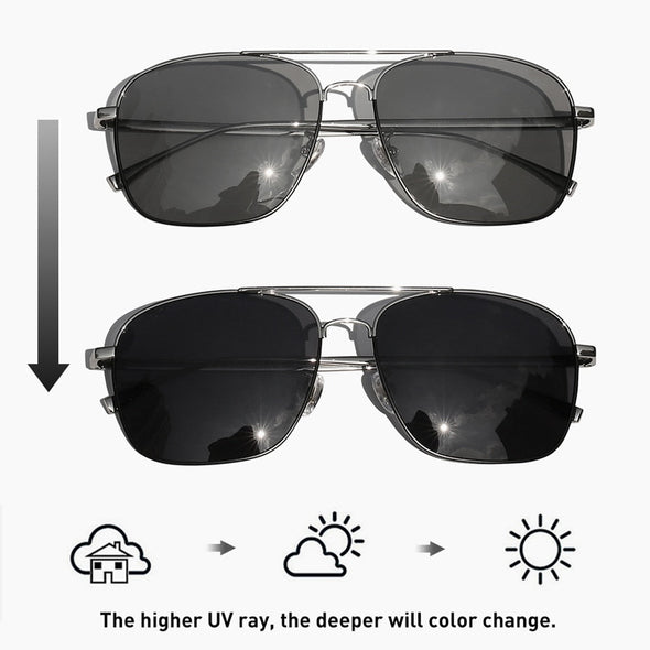 Polarized Square Sunglasses Men Classic Brand Designer Eyewear Fashion Photochromic Men's Driving Sun Glasses