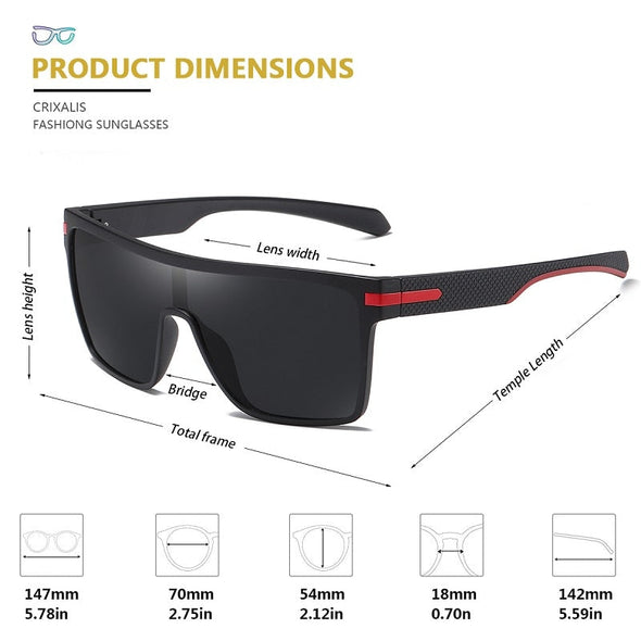 Fashion Polarized Sunglasses For Men Square Oversized Anti Glare Driver Mirror Sun Glasses Women UV400 Goggles Male