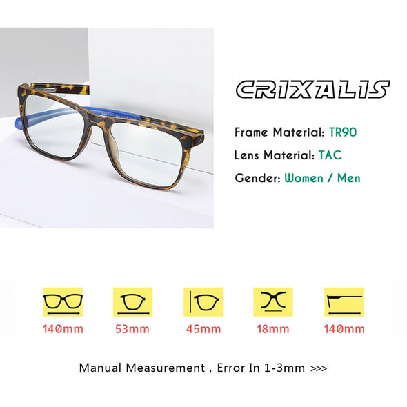 Blue Light Blocking Glasses Men Fashion Square Reading Optics Eyeglasses Frame Women Computer Eyewear