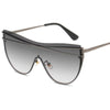 Gradient Brown One Piece Sunglasses Women  Luxury Brand Glasses Metal Cross Designer Shades Big Sunglass UV400