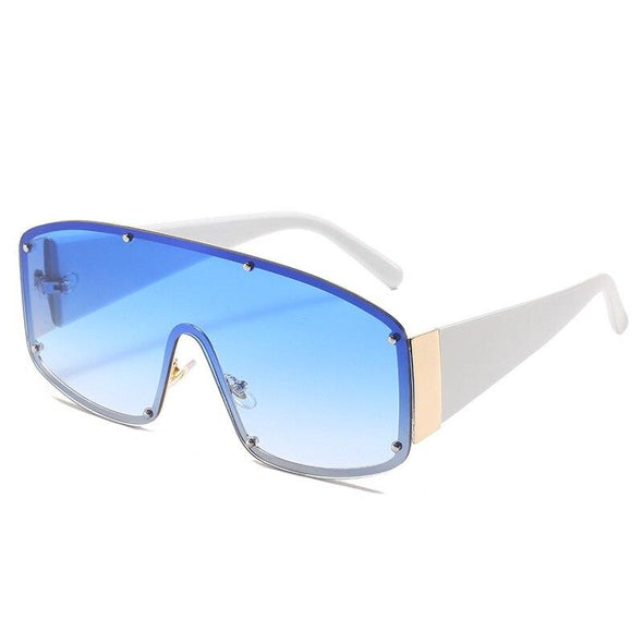 Rimless Oversized One-Piece Sunglasses Square Women Designer Shades