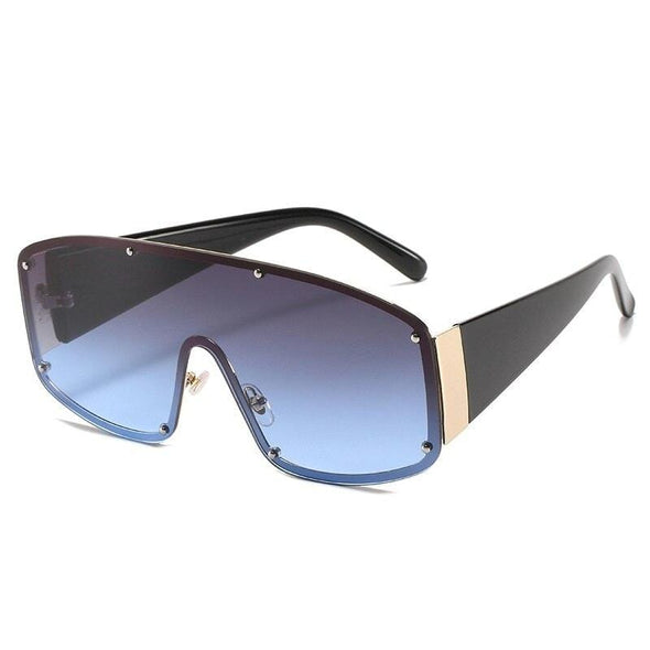 Rimless Oversized One-Piece Sunglasses Square Women Designer Shades