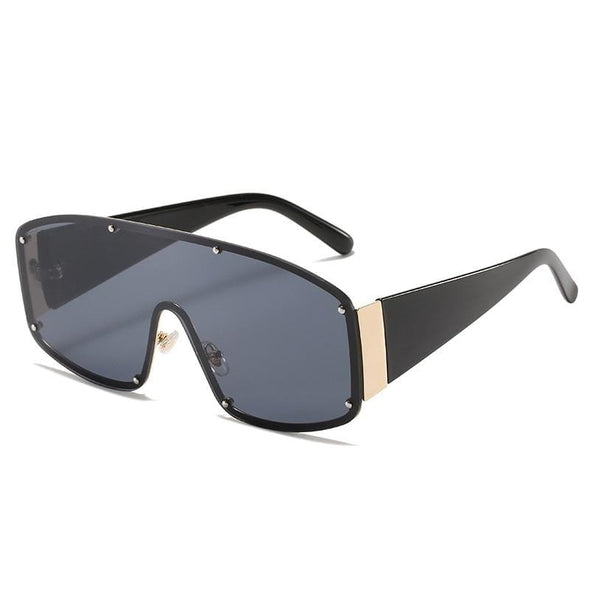 Rimless Oversized One-Piece Sunglasses Square Women Designer Shades