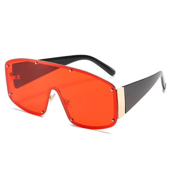 Rimless Oversized One-Piece Sunglasses Square Women Designer Shades