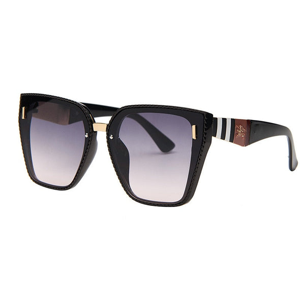 Fashion Square Gradient Mirror Sunglasses Women 2023 Retro Brand Designer Sun Glasses Female  Big Frame  UV400
