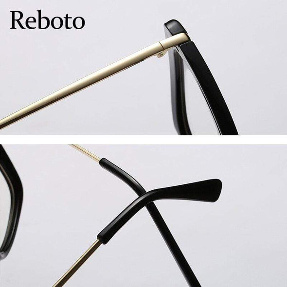 Female Square Eyeglasses Sexy Leopard Fashion Brand Transparent Women's Glasses Frame Luxury Oversized Prescription Glasses