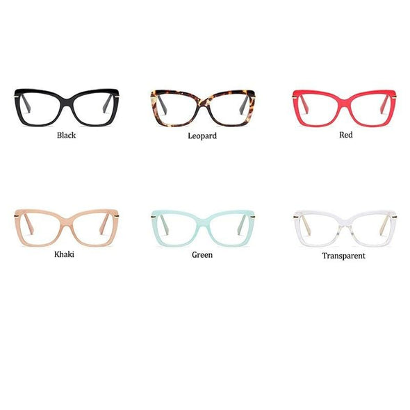 Female Square Eyeglasses Sexy Leopard Fashion Brand Transparent Women's Glasses Frame Luxury Oversized Prescription Glasses