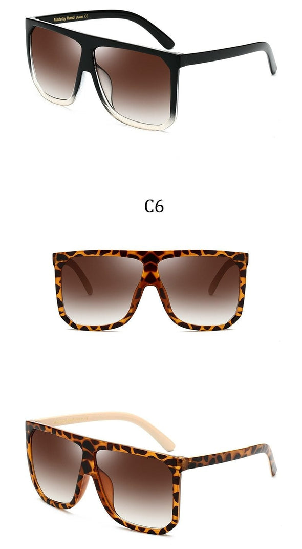 Big Frame Square Sunglasses Women fashion Flat Top Oversize Luxury Brand Gradient sun glasses for women