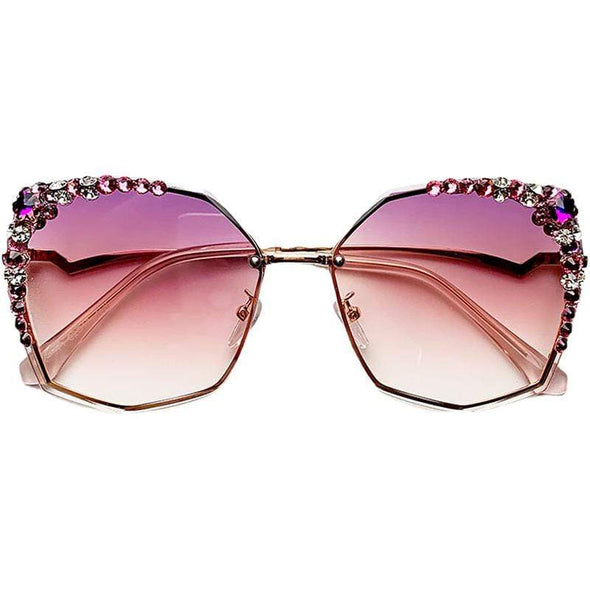 Luxury Brand Designer Sunglasses High Quality Rhinestone Sun Glasses Big Diamond Bling Eyeglasses Fashion Shades for Women Uv400