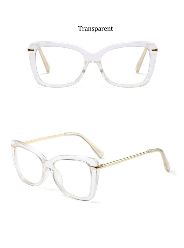 Female Square Eyeglasses Sexy Leopard Fashion Brand Transparent Women's Glasses Frame Luxury Oversized Prescription Glasses