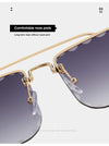 Vintage Women Sunglasses Cutting Lens Gradient Glasses Lace Rectangle Sun Glasses For Ladies Metal Frame Lunette